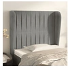 Image de Hoofdbord met randen 83x23x118/128 cm fluweel lichtgrijs3118224