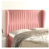 Image de Hoofdbord met randen 147x23x118/128 cm fluweel roze3118247