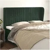 Image de Hoofdbord met randen 163x23x118/128 cm fluweel donkergroen3118251