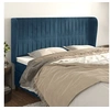 Image de Hoofdbord met randen 203x23x118/128 cm fluweel donkerblauw3118264
