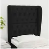 Image de Hoofdbord met randen 83x23x118/128 cm stof zwart3118268
