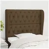 Image de Hoofdbord met randen 93x23x118/128 cm stof donkerbruin3118277