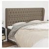 Image de Hoofdbord met randen 203x23x118/128 cm stof taupe3118318