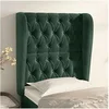 Image de Hoofdbord met randen 83x23x118/128 cm fluweel donkergroen3118325