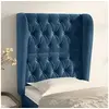Image de Hoofdbord met randen 83x23x118/128 cm fluweel donkerblauw3118326