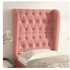 Image de Hoofdbord met randen 83x23x118/128 cm fluweel roze3118327