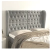 Image de Hoofdbord met randen 163x23x118/128 cm fluweel lichtgrijs3118346