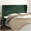 Image de Hoofdbord met randen 183x23x118/128 cm fluweel donkergroen3118355