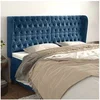 Image de Hoofdbord met randen 183x23x118/128 cm fluweel donkerblauw3118356