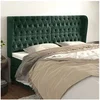 Image de Hoofdbord met randen 203x23x118/128 cm fluweel donkergroen3118361