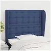 Image de Hoofdbord met randen 103x23x118/128 cm stof blauw3118386