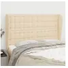 Image de Hoofdbord met randen 147x23x118/128 cm stof cràmekleurig3118393