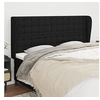 Image de Hoofdbord met randen 203x23x118/128 cm stof zwart3118414