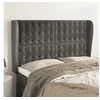 Image de Hoofdbord met randen 147x23x118/128 cm fluweel donkergrijs3118439