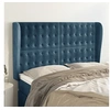Image de Hoofdbord met randen 147x23x118/128 cm fluweel donkerblauw3118442