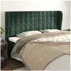 Image de Hoofdbord met randen 203x23x118/128 cm fluweel donkergroen3118459