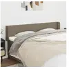 Image de Tête de Lit avec Oreilles Meuble de Chambre à Coucher Accessoire de Lit Double Tête de Cadre de Lit Intérieur Taupe 183x16x78/88 cm Tissu