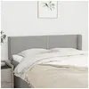 Image de Hoofdbord met randen 147x16x78/88 cm stof lichtgrijs3118626