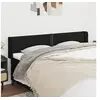 Image de Hoofdbord met randen 203x16x78/88 cm stof zwart3118652