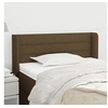 Image de Tête de Lit avec Oreilles Meuble de Chambre à Coucher Accessoire de Lit Simple Tête de Cadre de Lit Intérieur Marron Foncé 93x16x78/88 cm Tissu