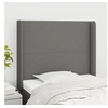 Image de Hoofdbord met randen 93x16x118/128 cm stof donkergrijs3119283