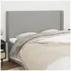Image de Hoofdbord met randen 203x16x118/128 cm stof lichtgrijs3119322