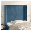 Image de Hoofdbord met randen 93x16x118/128 cm fluweel donkerblauw3119340