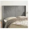 Image de Hoofdbord met randen 147x16x118/128 cm fluweel lichtgrijs3119348