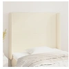 Image de Tête de lit avec oreilles Crème 103x16x118/128 cm Similicuir
