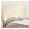Image de Tête de lit avec oreilles Crème 147x16x118/128 cm Similicuir