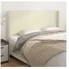 Image de Tête de lit avec oreilles Crème 163x16x118/128 cm Similicuir