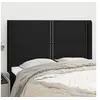 Image de Hoofdbord met randen 147x16x118/128 cm stof zwart3119440
