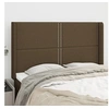 Image de Hoofdbord met randen 147x16x118/128 cm stof donkerbruin3119441