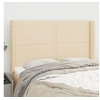 Image de Hoofdbord met randen 147x16x118/128 cm stof cràmekleurig3119443