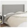Image de Hoofdbord met randen 183x16x118/128 cm stof lichtgrijs3119454
