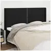 Image de Hoofdbord met randen 183x16x118/128 cm stof zwart3119456