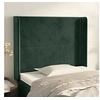 Image de Hoofdbord met randen 103x16x118/128 cm fluweel donkergroen3119485