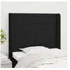 Image de Hoofdbord met randen 83x16x118/128 cm stof zwart3119556