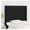 Image de Hoofdbord met randen 93x16x118/128 cm stof zwart3119564