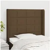Image de Hoofdbord met randen 93x16x118/128 cm stof donkerbruin3119565