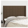 Image de Hoofdbord met randen 147x16x118/128 cm stof donkerbruin3119581