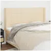 Image de Hoofdbord met randen 183x16x118/128 cm stof cràmekleurig3119599