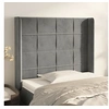 Image de Hoofdbord met randen 93x16x118/128 cm fluweel lichtgrijs3119616