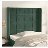 Image de Hoofdbord met randen 93x16x118/128 cm fluweel donkergroen3119619