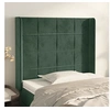 Image de Hoofdbord met randen 103x16x118/128 cm fluweel donkergroen3119625