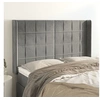 Image de Hoofdbord met randen 147x16x118/128 cm fluweel lichtgrijs3119628