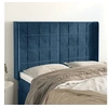 Image de Hoofdbord met randen 147x16x118/128 cm fluweel donkerblauw3119632