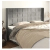 Image de Hoofdbord met randen 203x16x118/128 cm fluweel lichtgrijs3119646