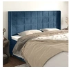 Image de Hoofdbord met randen 203x16x118/128 cm fluweel donkerblauw3119650