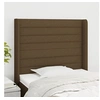Image de Tï¿½te de Lit avec Oreilles Meuble de Chambre ï¿½ Coucher Accessoire de Lit Simple Tï¿½te de Cadre de Lit Marron Foncï¿½ 93x16x118/128 cm Tissu
